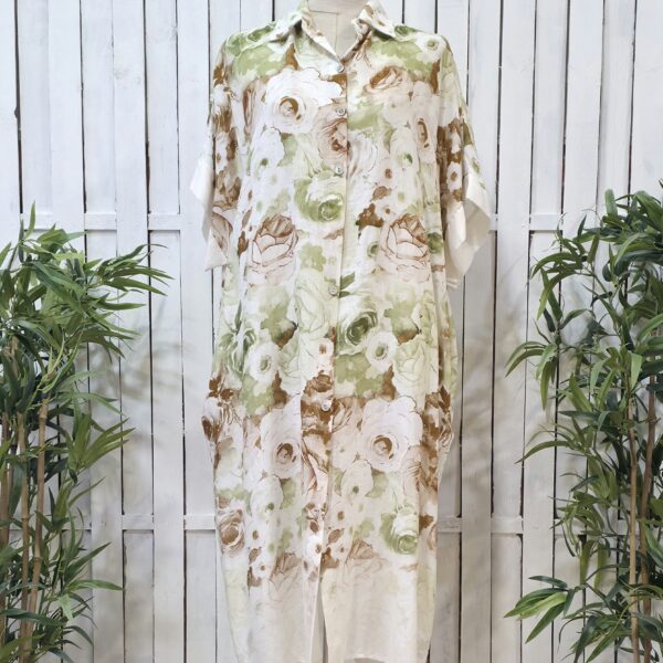 Vestido de lino estampado camisero June