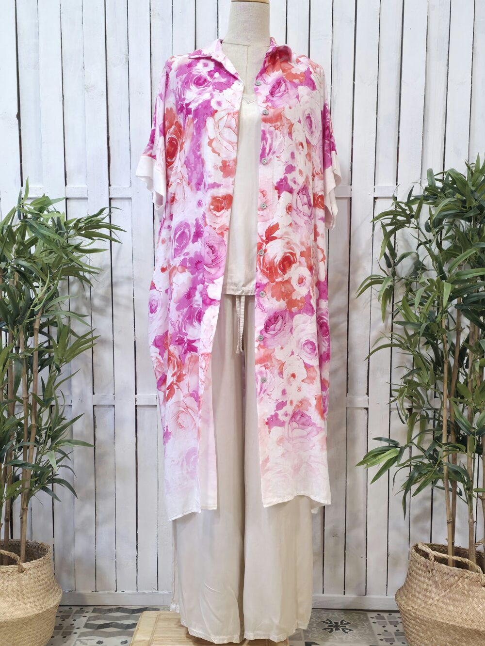 Vestido camisero estampado de lino June