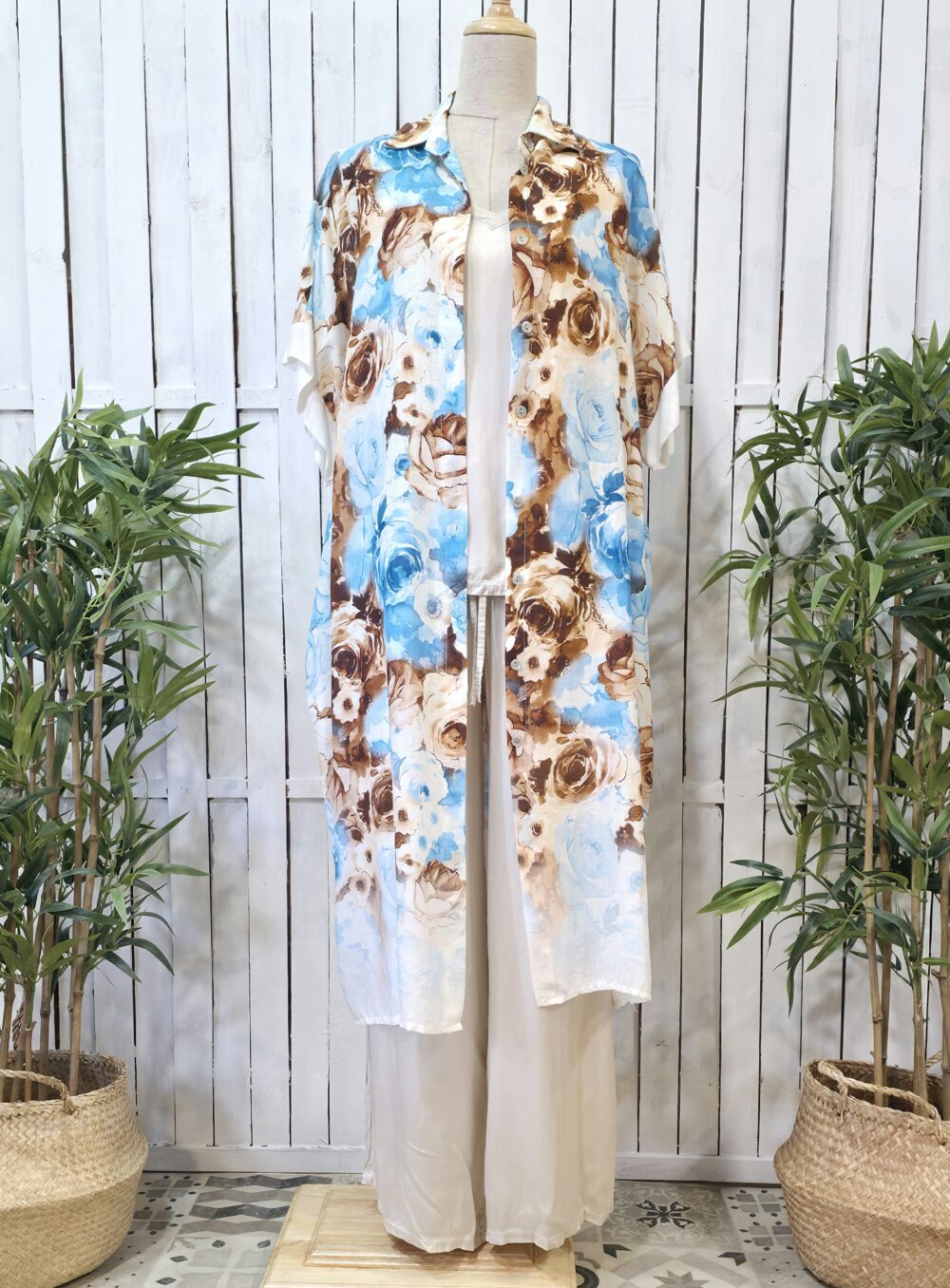 Vestido camisero estampado de lino June